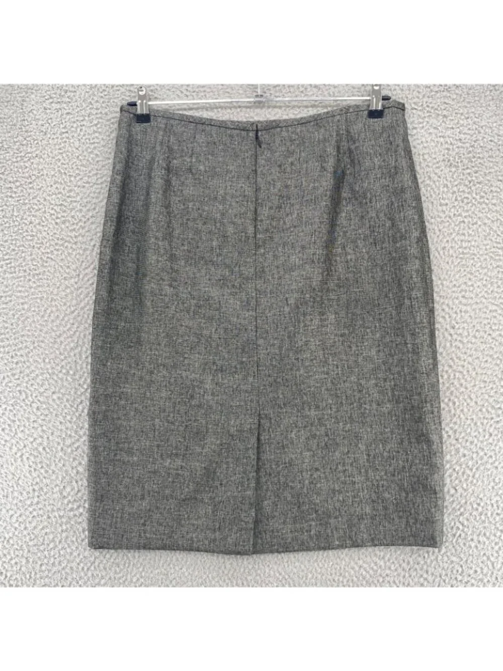 Le Suit Skirt Womens 12 Gray Silver Pencil Straight Knee Length Office Career